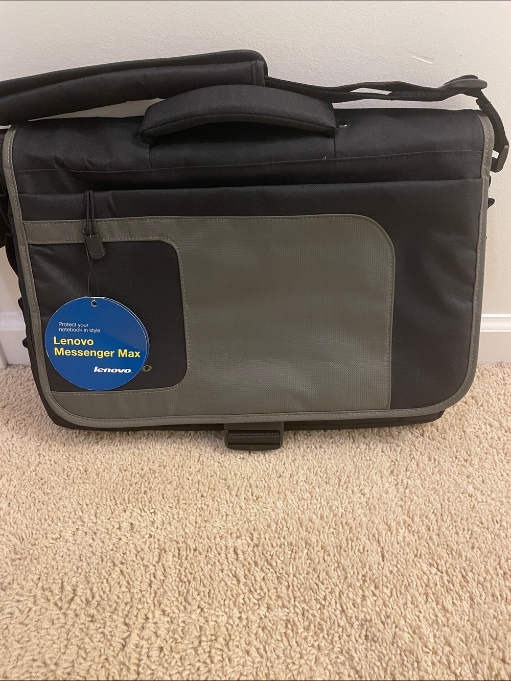 Lenovo Black and Grey Messenger Laptop Bag